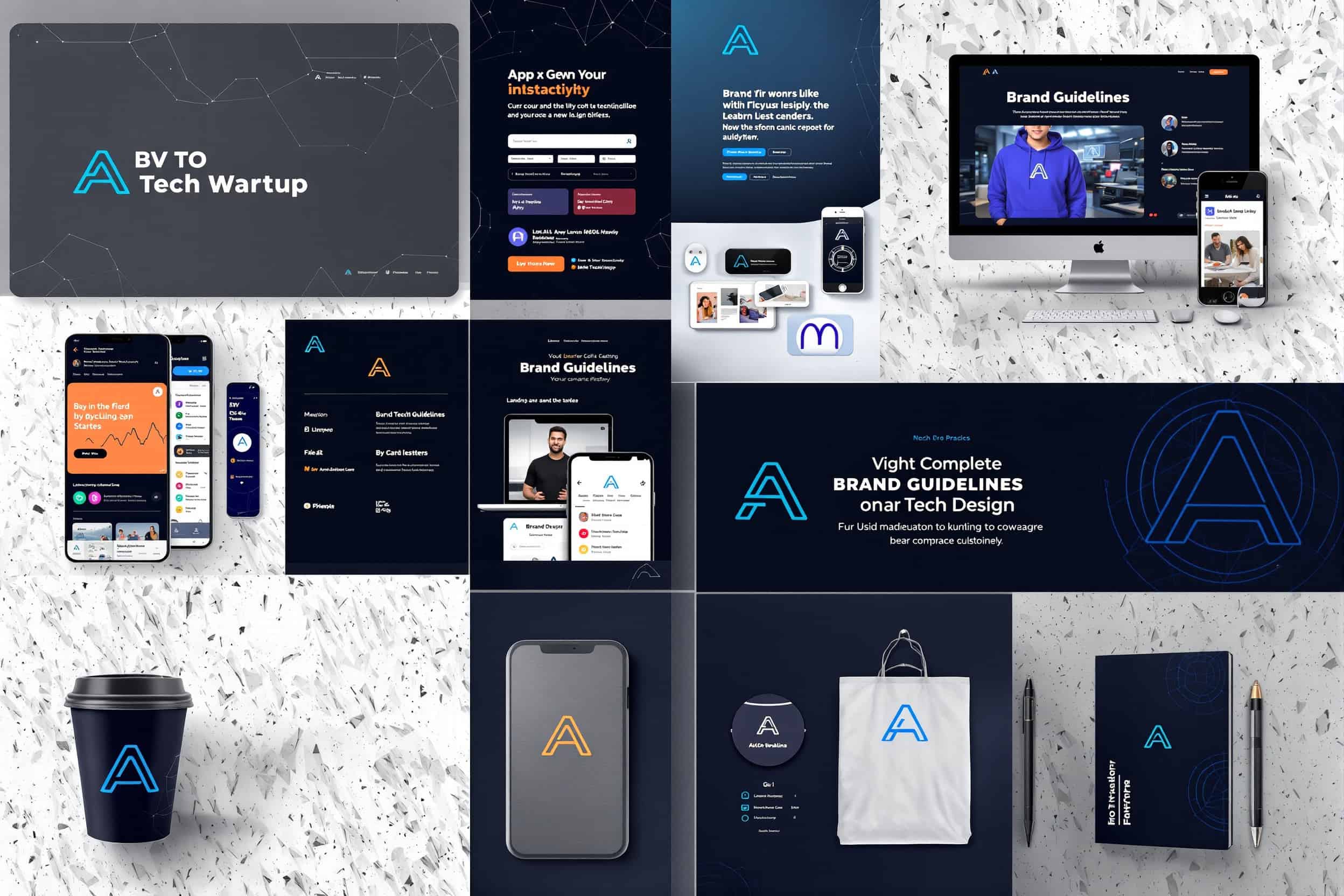Tech brand identity example