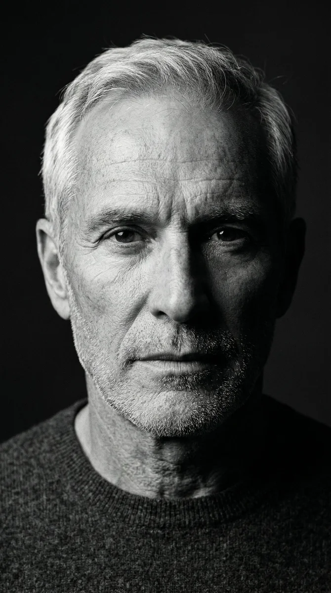 Black and white mature portrait